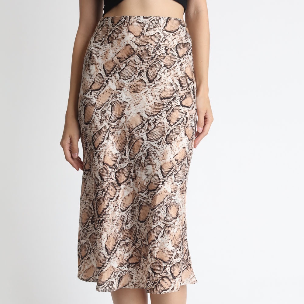 🎉 SALE! Snakeskin Print Midi Skirt - Picture 10 of 12